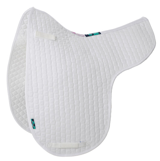 White NuuMed quilted saddle pad on a white background