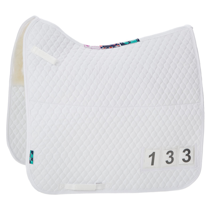 Half Wool Dressage Competition Saddle Pad with Number Pockets
