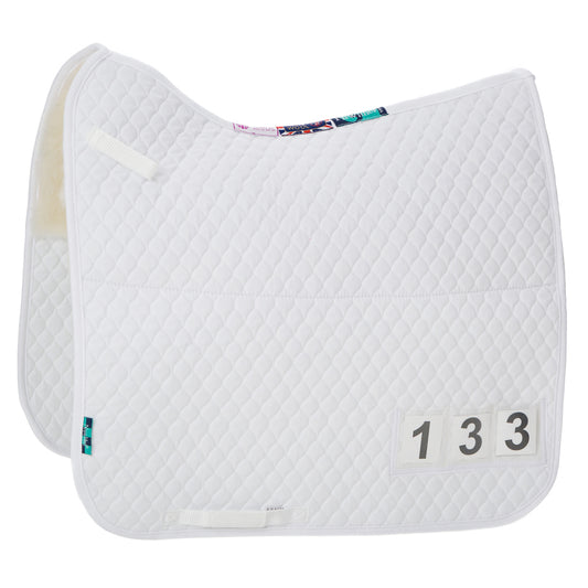 Half Wool Dressage Competition Saddle Pad with Number Pockets